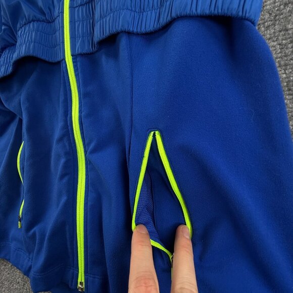 North Face Sanctuary Royal Blue Yellow Trim Full Zip Hooded Women Medium Jacket - Picture 4 of 16